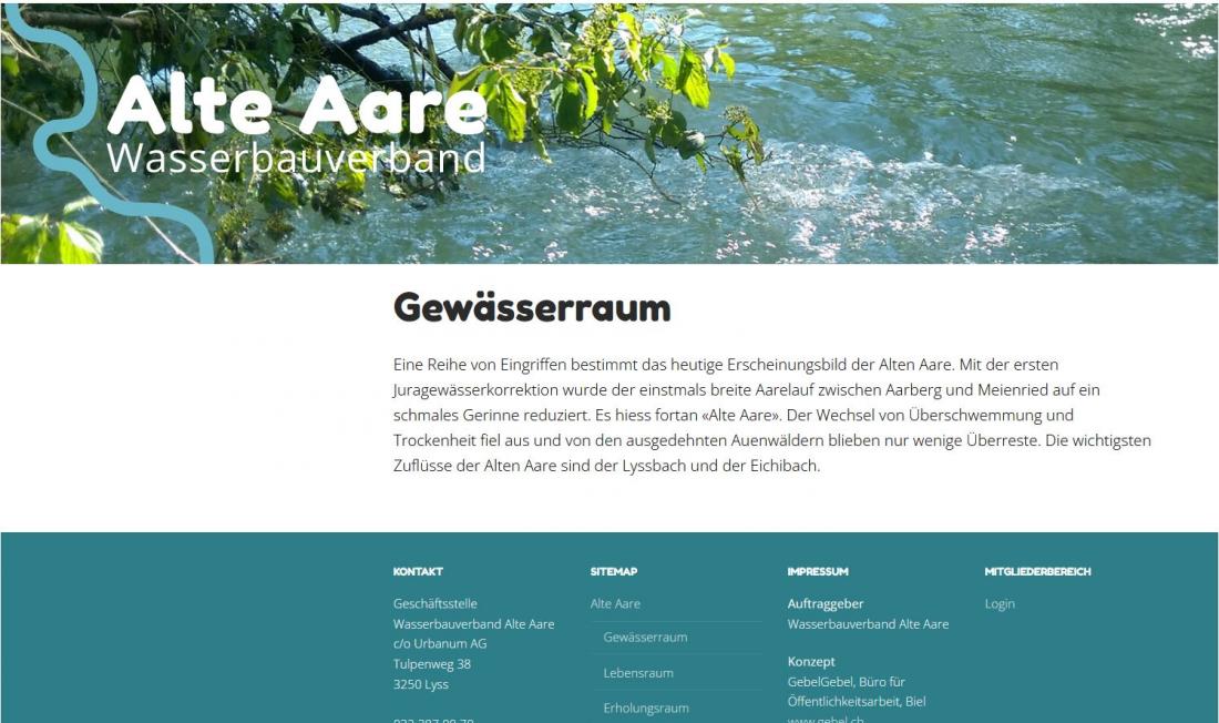 Alte Aare Website Gewaesserraum